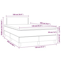 Boxspringbett mit Matratze & LED Weiß 120x200 cm Kunstleder