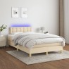 Boxspringbett mit Matratze & LED Creme 120x200 cm Stoff