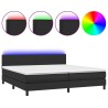 Boxspringbett mit Matratze & LED Schwarz 200x200 cm Kunstleder