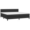 Boxspringbett mit Matratze & LED Schwarz 200x200 cm Kunstleder