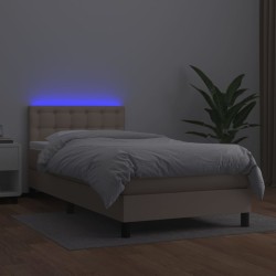 Boxspringbett mit Matratze & LED Cappuccino-Braun 100x200cm