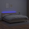 Boxspringbett mit Matratze & LED Cappuccino-Braun 160x200cm