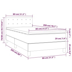 Boxspringbett mit Matratze & LED Cappuccino-Braun 80x200cm