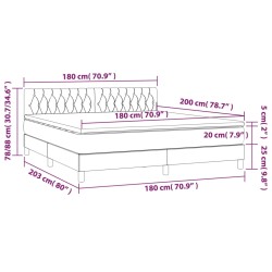 Boxspringbett mit Matratze & LED Creme 180x200 cm Stoff