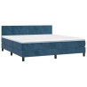 Boxspringbett mit Matratze & LED Dunkelblau 180x200 cm Samt