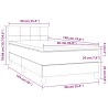 Boxspringbett mit Matratze & LED Dunkelgrau 90x190 cm Samt