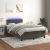 Boxspringbett mit Matratze & LED Dunkelgrau 120x200 cm Samt