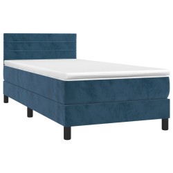 Boxspringbett mit Matratze & LED Dunkelblau 90x190 cm Samt