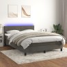 Boxspringbett mit Matratze & LED Dunkelgrau 140x200 cm Samt