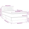 Boxspringbett mit Matratze & LED Dunkelgrau 90x190 cm Samt