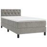 Boxspringbett mit Matratze & LED Hellgrau 80x200 cm Samt