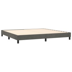 Boxspringbett mit Matratze & LED Dunkelgrau 200x200 cm Samt