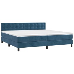 Boxspringbett mit Matratze & LED Dunkelblau 200x200 cm Samt