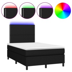 Boxspringbett mit Matratze & LED Schwarz 120x200 cm Stoff