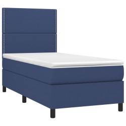 Boxspringbett mit Matratze & LED Blau 80x200 cm Stoff