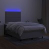 Boxspringbett mit Matratze & LED Hellgrau 120x200 cm Stoff