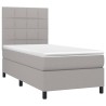 Boxspringbett mit Matratze & LED Hellgrau 100x200 cm Stoff