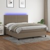 Boxspringbett mit Matratze & LED Taupe 180x200 cm Stoff