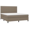 Boxspringbett mit Matratze & LED Taupe 180x200 cm Stoff