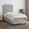 Boxspringbett mit Matratze & LED Hellgrau 80x200 cm Stoff