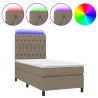 Boxspringbett mit Matratze & LED Taupe 90x190 cm Stoff