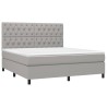 Boxspringbett mit Matratze & LED Hellgrau 160x200 cm Stoff