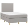 Boxspringbett mit Matratze & LED Hellgrau 120x200 cm Stoff