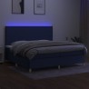 Boxspringbett mit Matratze & LED Blau 200x200 cm Stoff