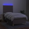 Boxspringbett mit Matratze & LED Taupe 90x190 cm Stoff