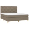 Boxspringbett mit Matratze & LED Taupe 160x200 cm Stoff