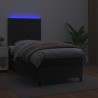 Boxspringbett mit Matratze & LED Schwarz 90x190 cm Kunstleder