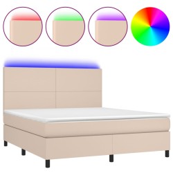 Boxspringbett mit Matratze & LED Cappuccino-Braun 160x200cm