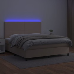 Boxspringbett mit Matratze & LED Cappuccino-Braun 160x200cm