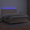 Boxspringbett mit Matratze & LED Cappuccino-Braun 160x200cm