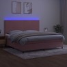 Boxspringbett mit Matratze & LED Rosa 200x200 cm Samt