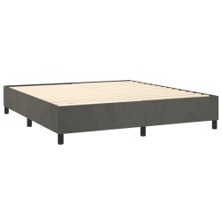 Boxspringbett mit Matratze & LED Dunkelgrau 160x200 cm Samt