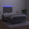 Boxspringbett mit Matratze & LED Dunkelgrau 120x200 cm Samt