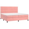 Boxspringbett mit Matratze & LED Rosa 200x200 cm Samt