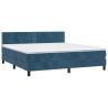 Boxspringbett mit Matratze & LED Dunkelblau 160x200 cm Samt