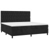 Boxspringbett mit Matratze & LED Schwarz 200x200 cm Samt