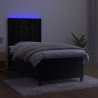 Boxspringbett mit Matratze & LED Schwarz 80x200 cm Samt