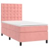 Boxspringbett mit Matratze & LED Rosa 100x200 cm Samt