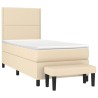 Boxspringbett mit Matratze Creme 90x190 cm Stoff