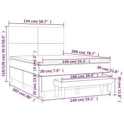 Boxspringbett mit Matratze Dunkelgrau 140x200 cm Stoff