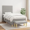 Boxspringbett mit Matratze Hellgrau 90x200 cm Stoff