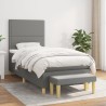 Boxspringbett mit Matratze Dunkelgrau 90x190 cm Stoff