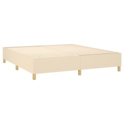 Boxspringbett mit Matratze Creme 200x200 cm Stoff