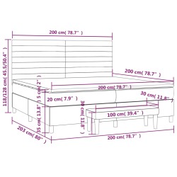 Boxspringbett mit Matratze Creme 200x200 cm Stoff