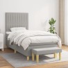 Boxspringbett mit Matratze Hellgrau 100x200 cm Stoff