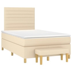 Boxspringbett mit Matratze Creme 120x200 cm Stoff